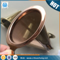 Las tazas superiores de 2/4 se vierten sobre el colador de filtro de café con forma de cono de gotero de café / oro rosa